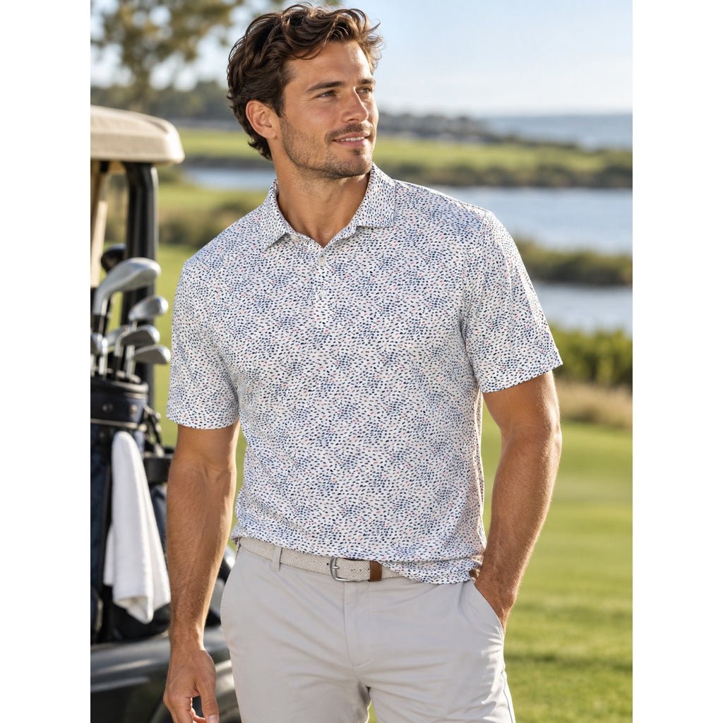 Peter Millar Crown Pilot Mill Ocean Traffic Fish Pima Cotton Golf Polo — Size 2XL // Preowned