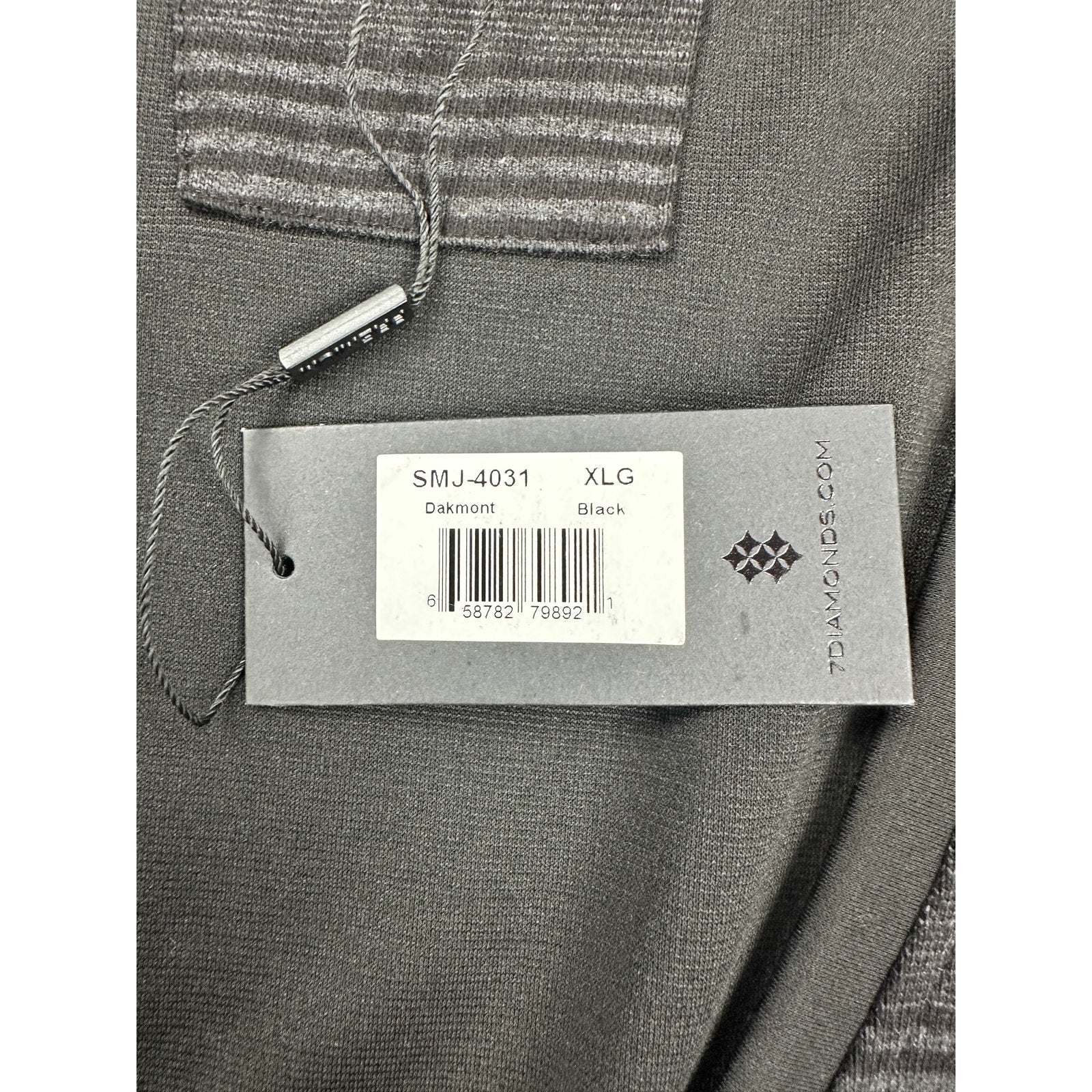 7 Diamonds Dakmont Striped Cardigan Sweater in Black Charcoal — Size XL
