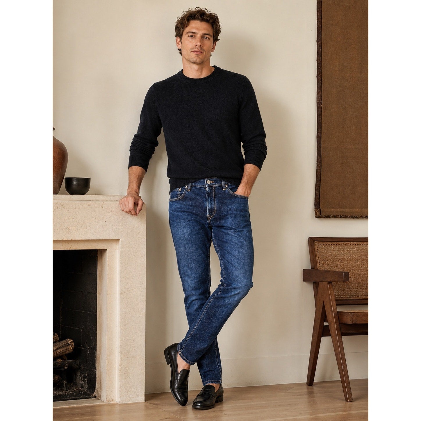 Club Monaco Super Slim Stretch Jean in Blue — Size 34x32 // Preowned