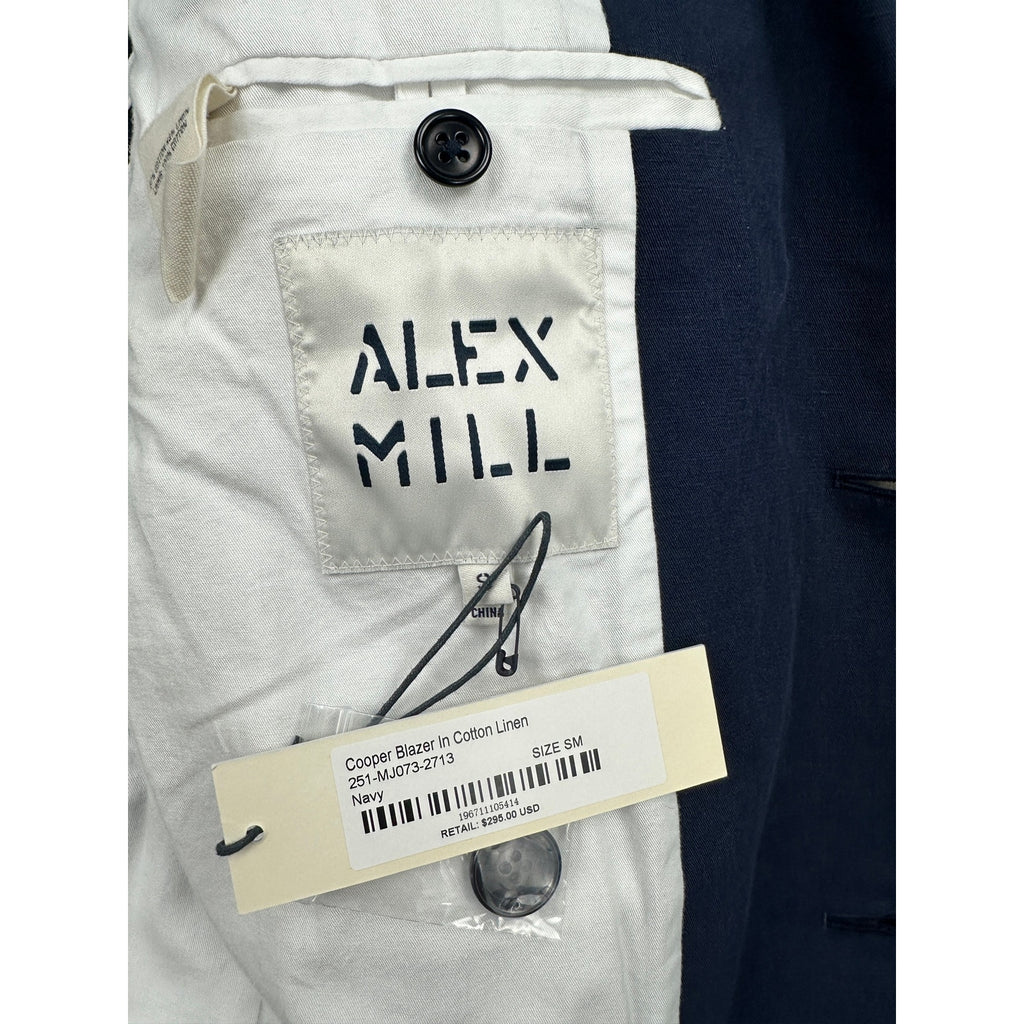 Alex Mill Cotton Linen Cooper Blazer in Navy — Size Small