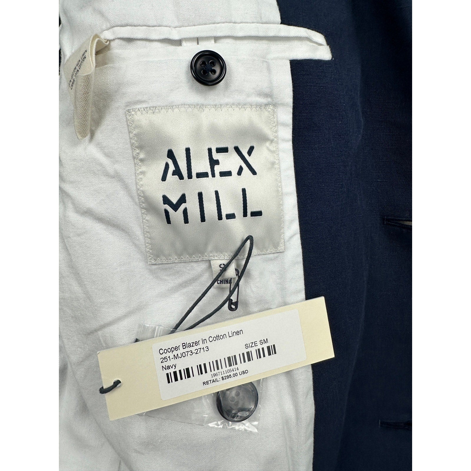Alex Mill Cotton Linen Cooper Blazer in Navy — Size Small