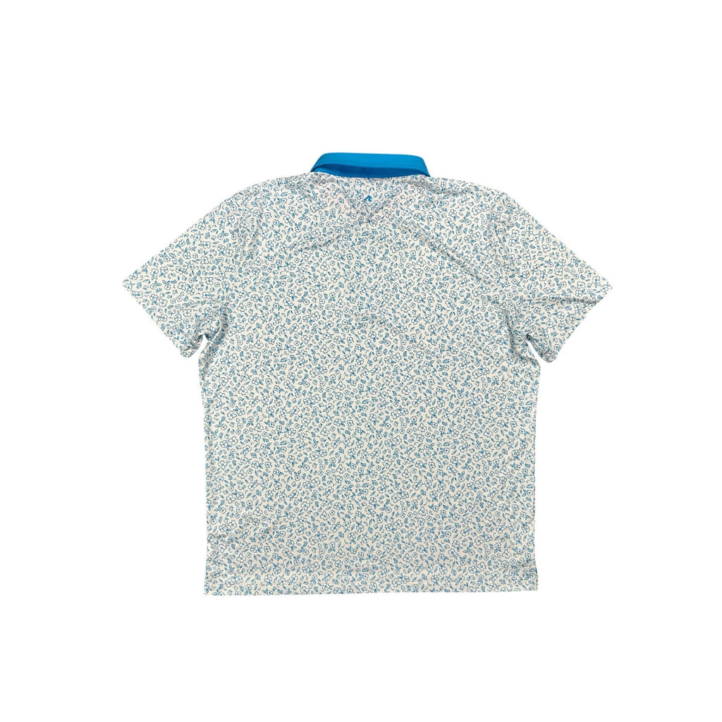 Redvanly Bendall Floral Golf Polo in Light Blue, White — Size XL // Preowned