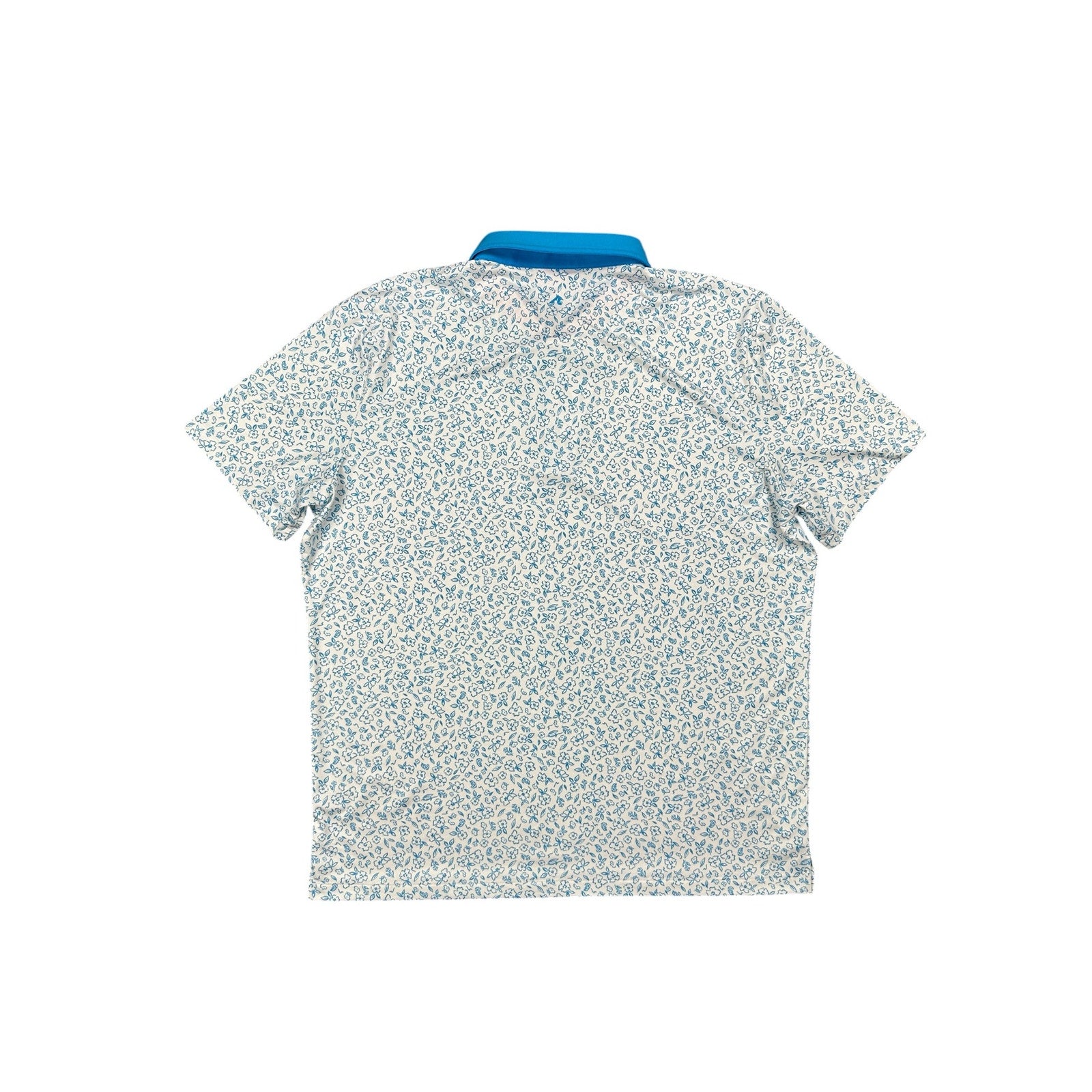 Redvanly Bendall Floral Golf Polo in Light Blue, White — Size XL // Preowned