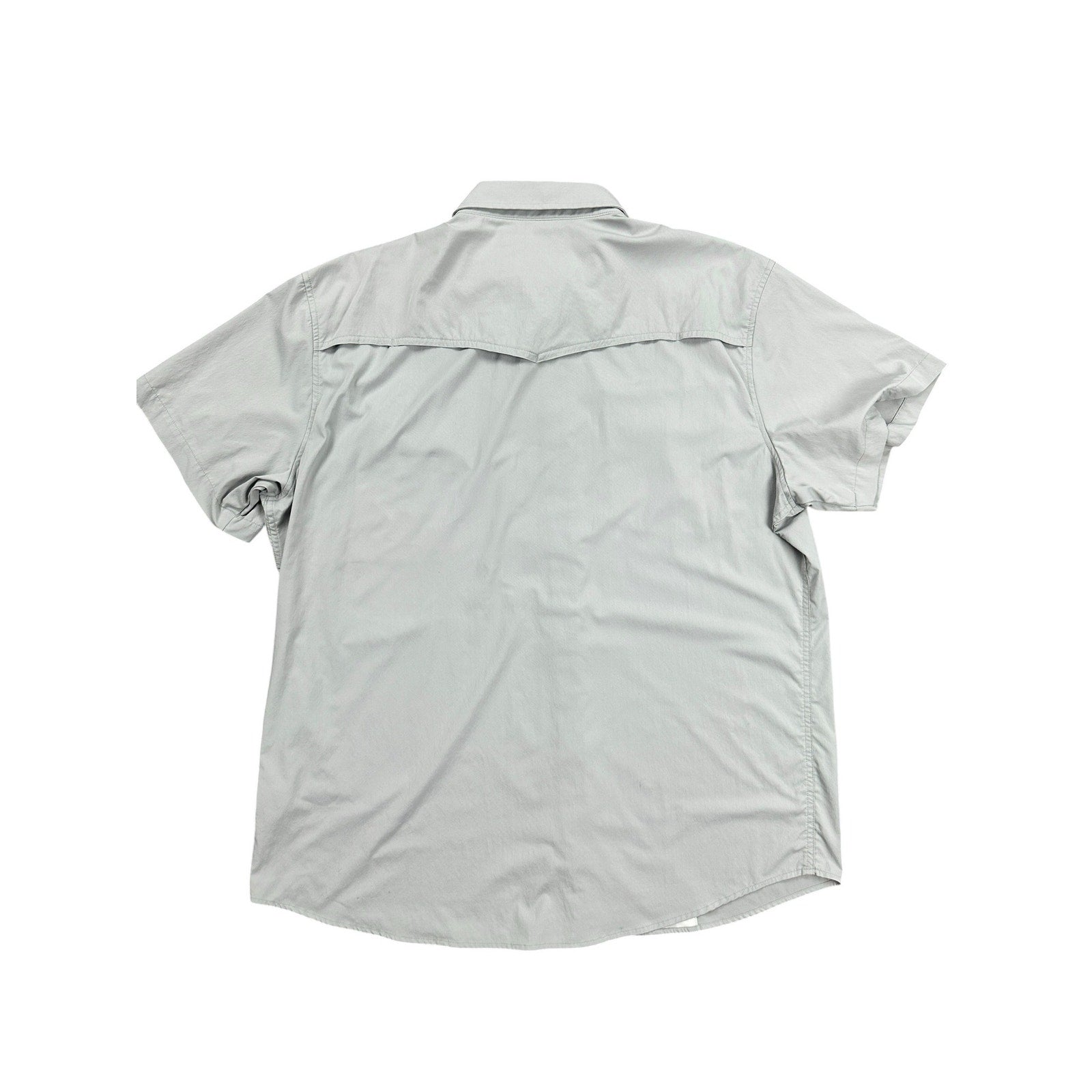 Poncho Outdoors The Laredo Slim Fit Western Performance Short Sleeve Pearl Snap in Gray — Size 2XL // Preowned