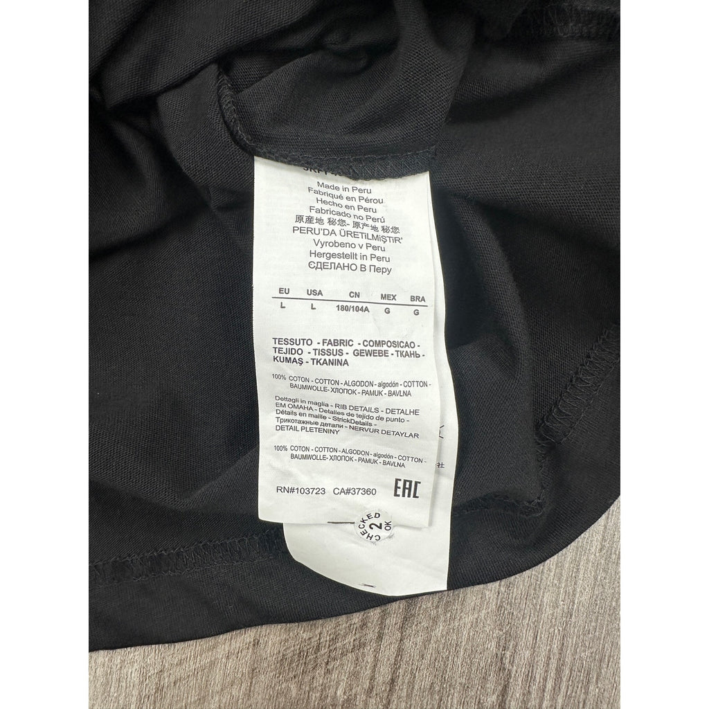 Emporio Armani EA7 Core Shield Collection Cotton Jersey Polo Shirt in Black — Size Large