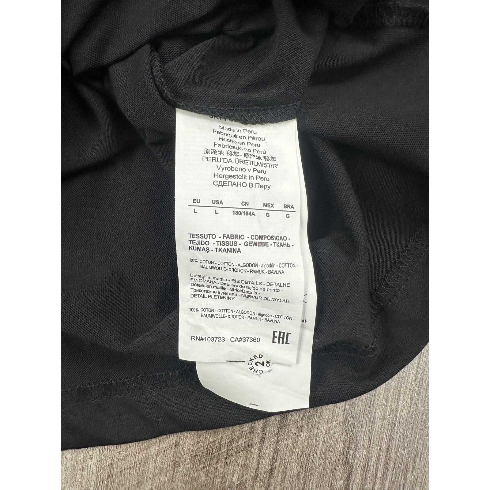 Emporio Armani EA7 Core Shield Collection Cotton Jersey Polo Shirt in Black — Size Large