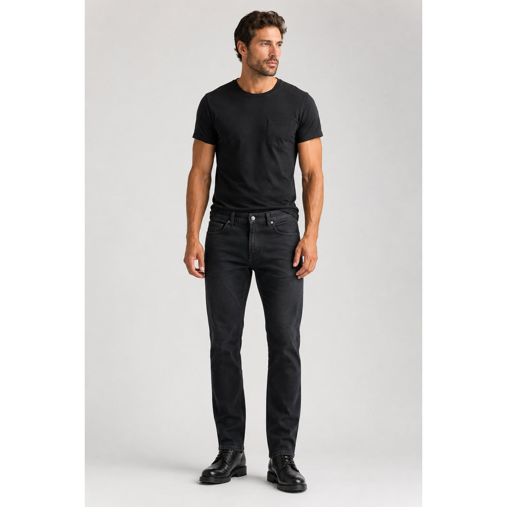 Buffalo David Bitton Ash Slim Black Rinse Stretch Denim Jeans — 34x30