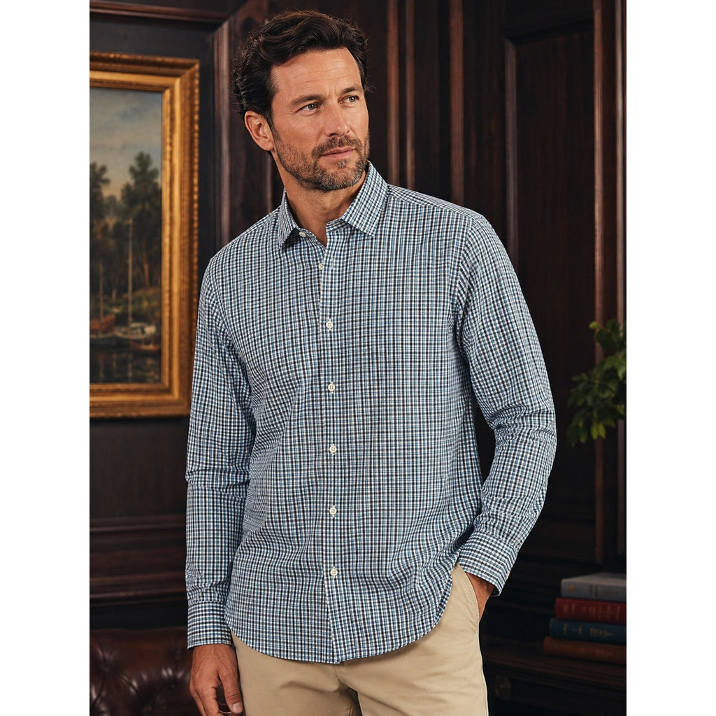 Holderness and Bourne The Flynn Signature Fit Plaid Long Sleeve Button Down in Bedford — Size 2XL