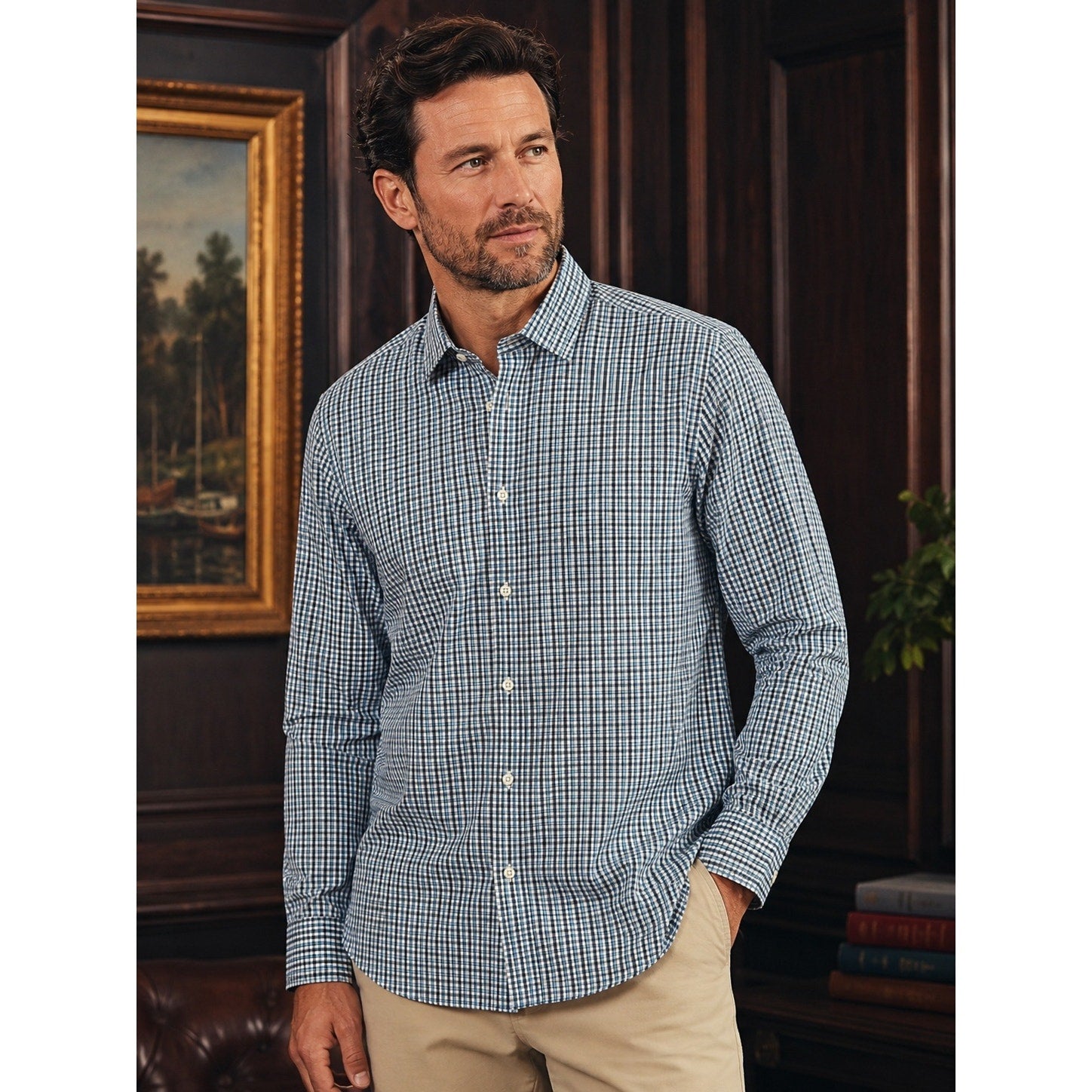 Holderness and Bourne The Flynn Signature Fit Plaid Long Sleeve Button Down in Bedford — Size 2XL