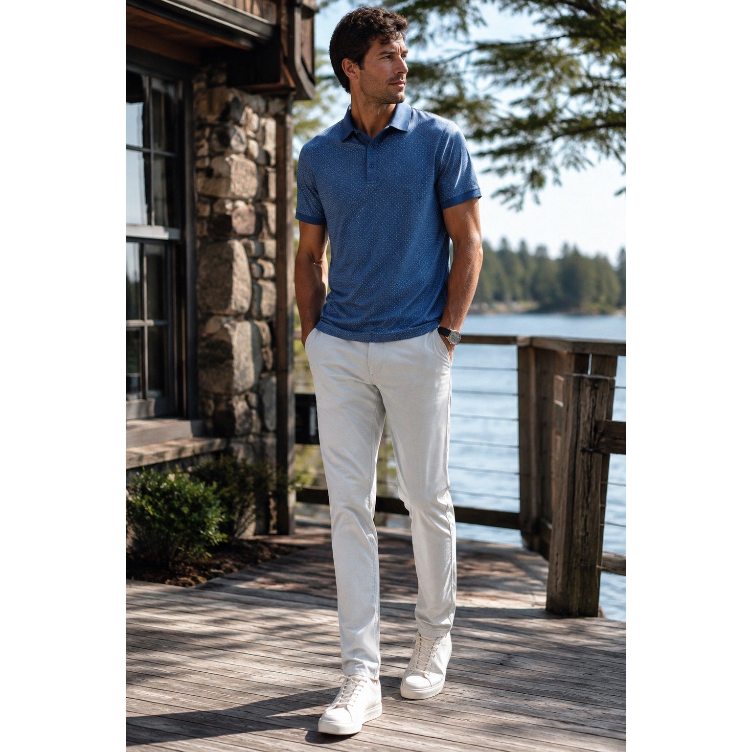 Johnnie-O Cros Country Prep Performance Pants in Stone — Size 33x34 // Preowned