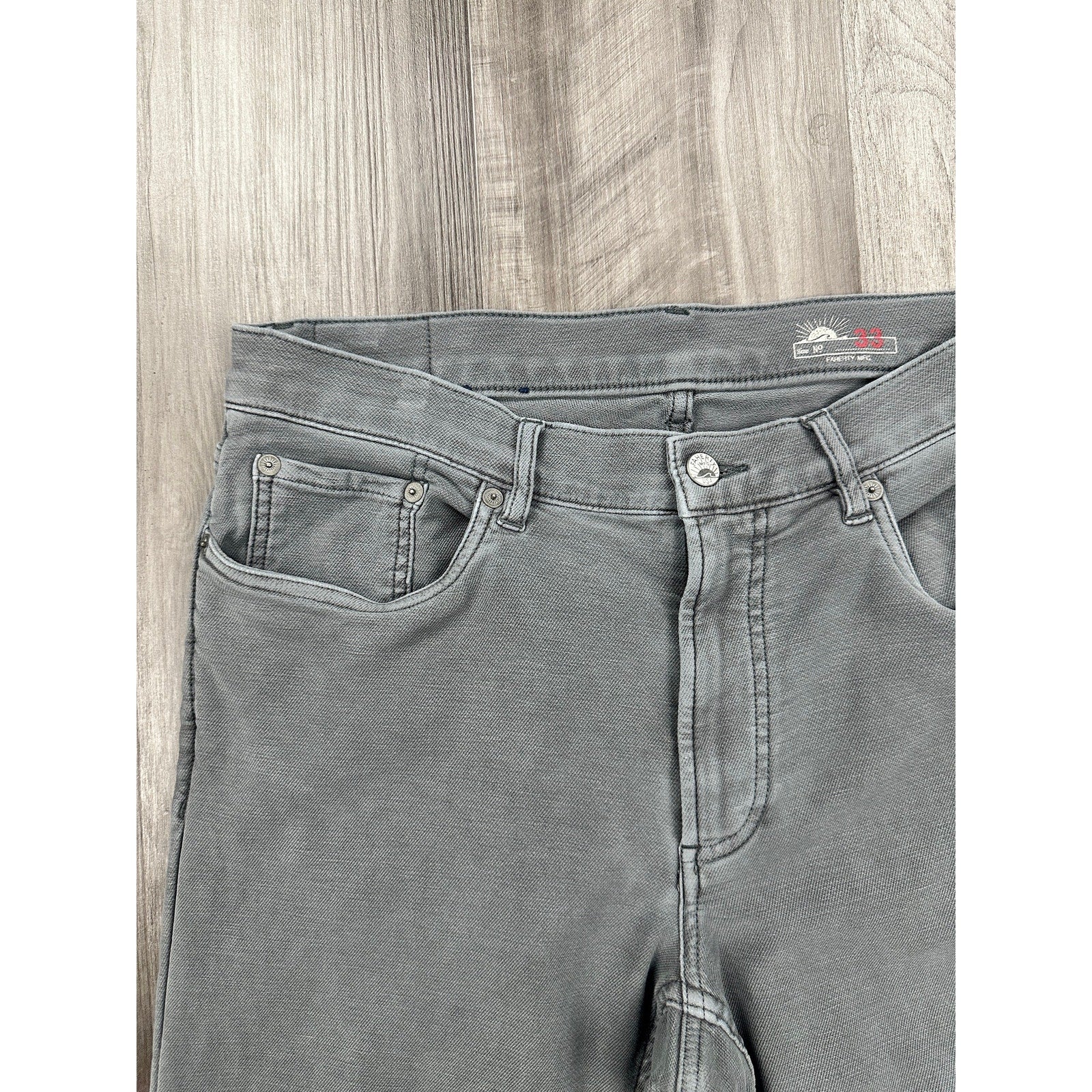 Faherty Stretch Terry Five Pocket Pants in Slate — Size 33 // Preowned