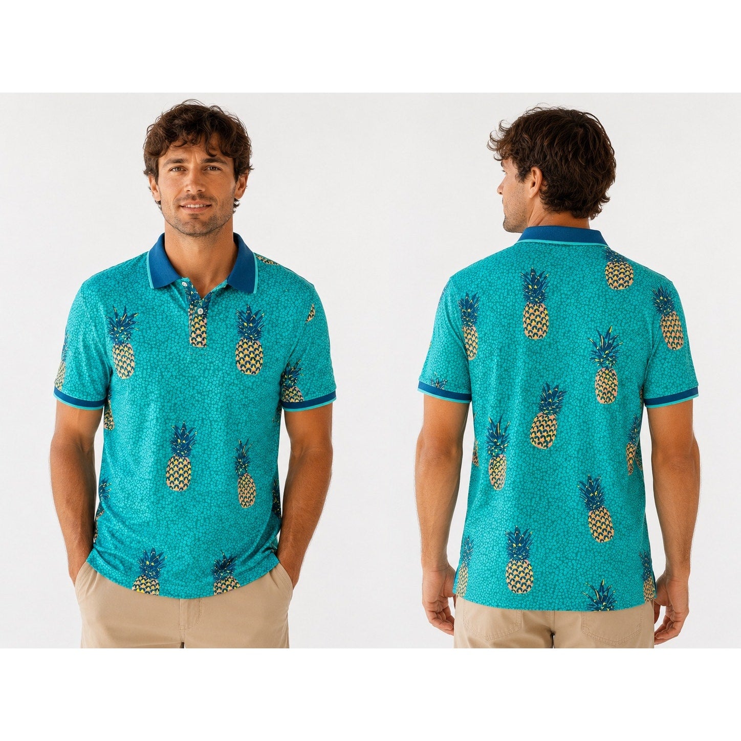 Chubbies The Green Giant Pineapple Pique Polo — Size Small