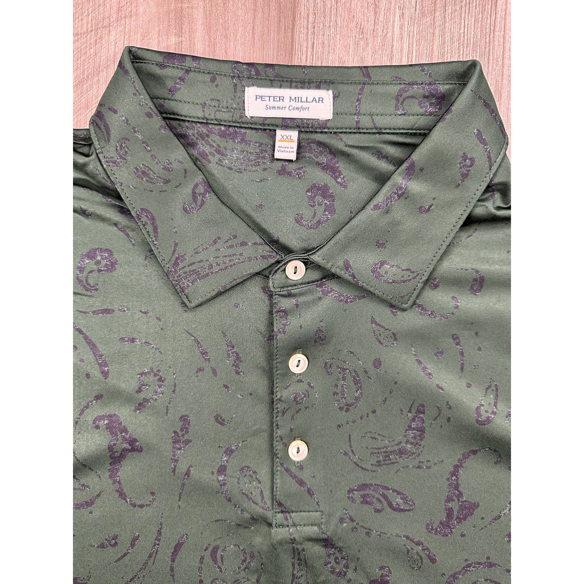Peter Millar Balsam Gator Baitik Summer Comfort Performance Jersey Polo — Size 2XL // Preowned