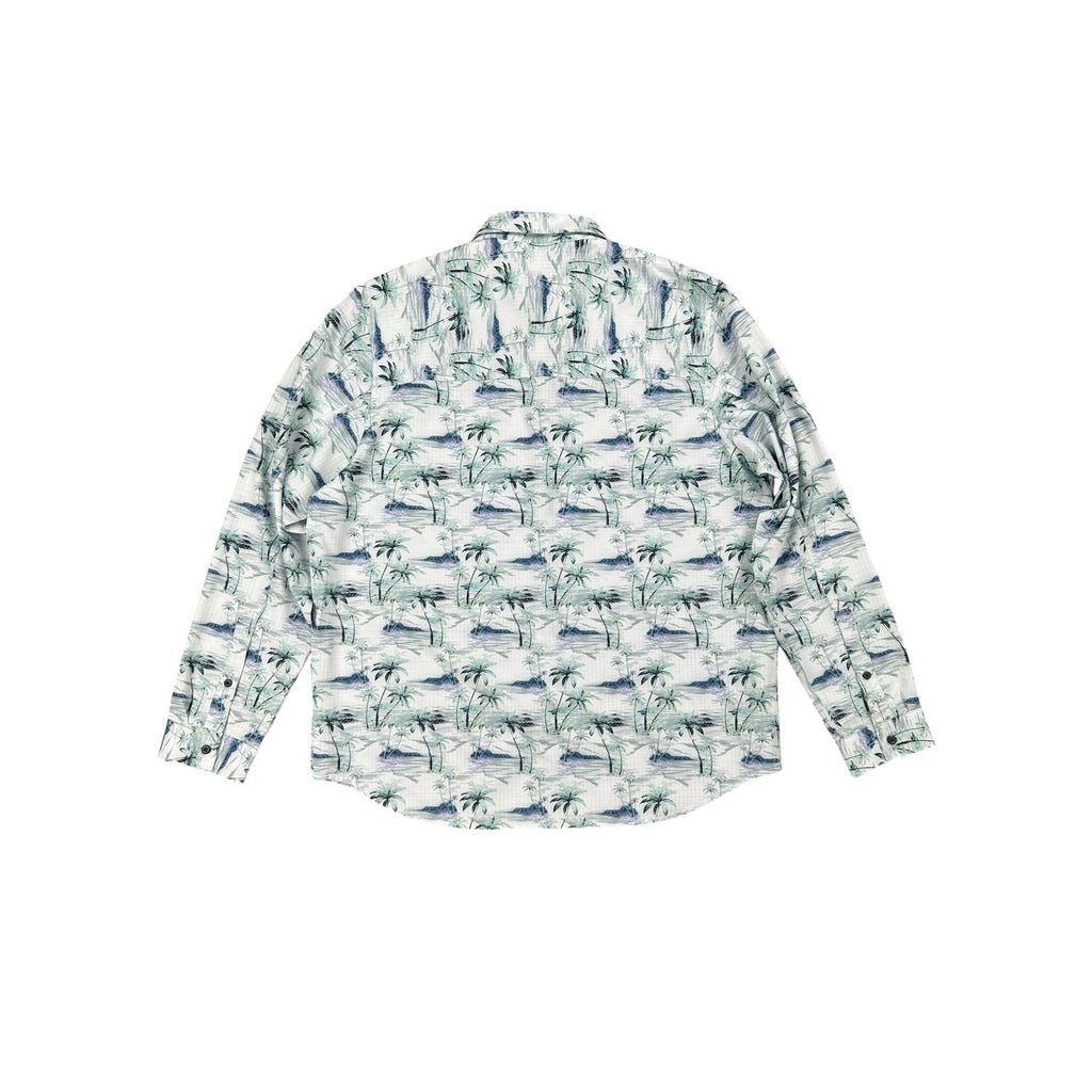 Tommy Bahama Bahama Coast Oceanic Oasis Long Sleeve Shirt in Lapland Green — Size Large