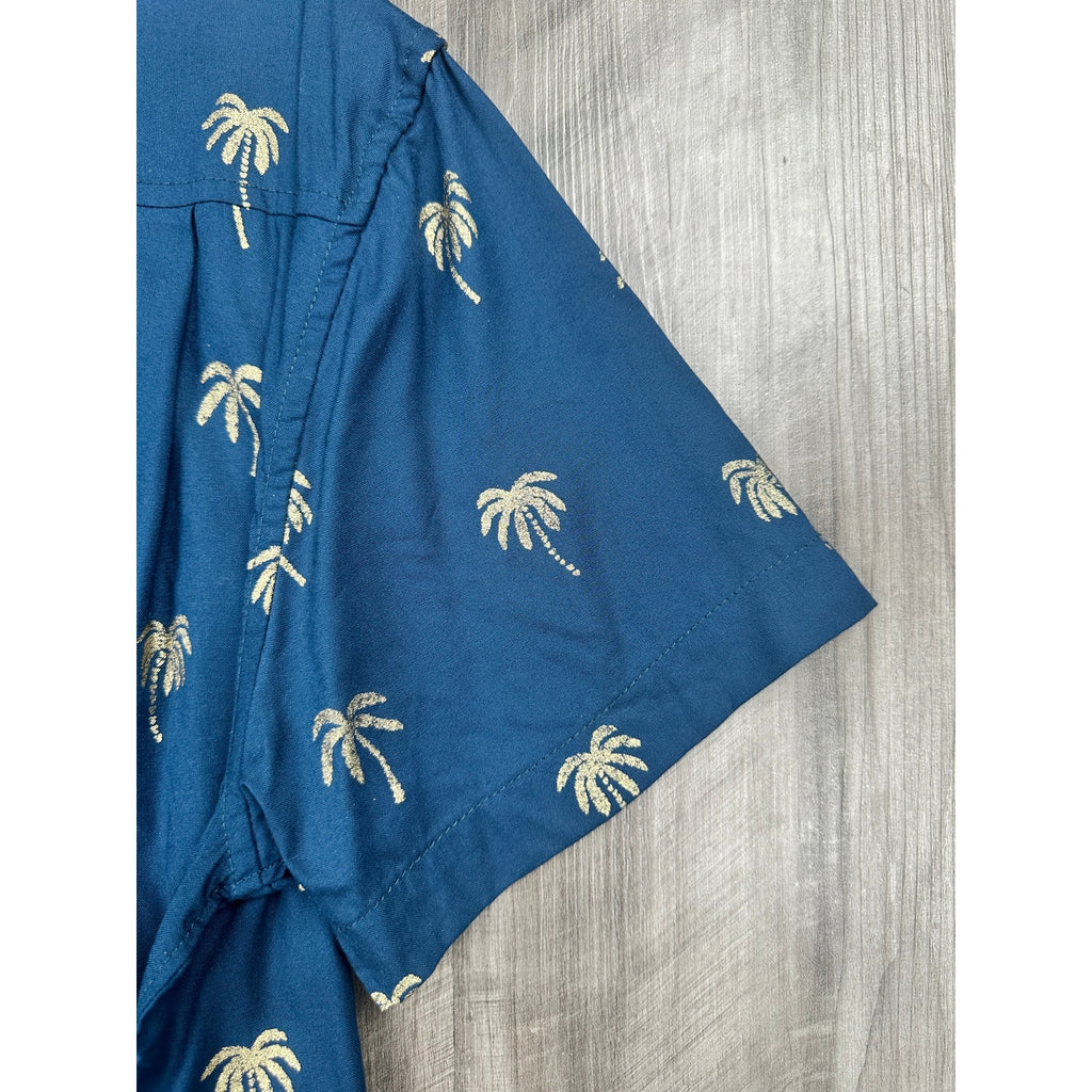 Chubbies The Gold Palm Rayon Sunday Short Sleeve Button Down Shirt — Size Medium