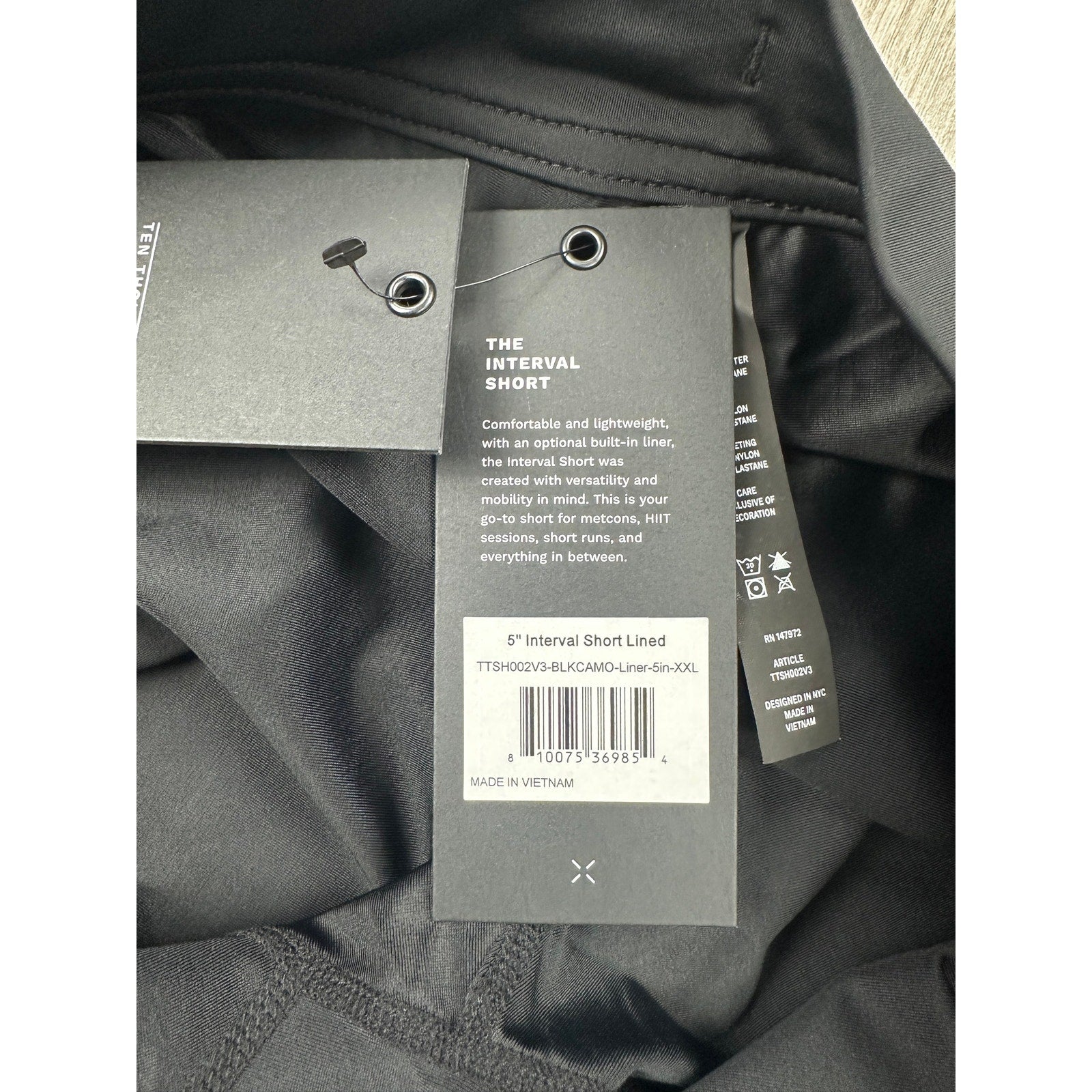 Ten Thousand 5" Interval Lined Performance Shorts in Black Camo — Size 2XL