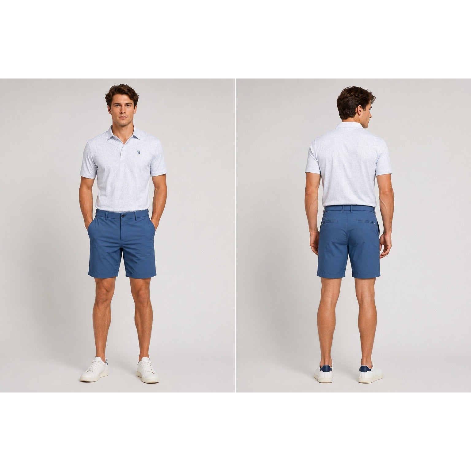 Greyson Montauk Performance Golf Chino Shorts in Slate Navy — Size 34 // Preowned