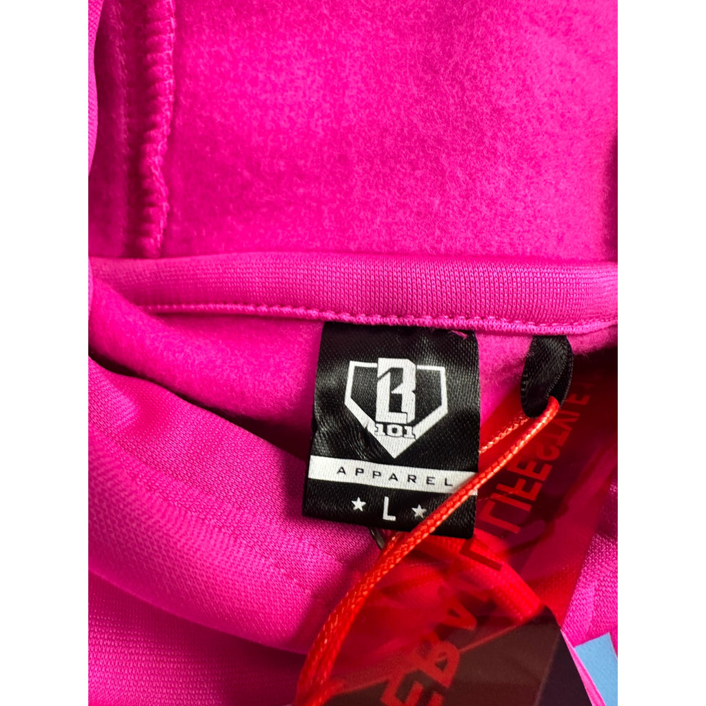 Baseball Lifestyle 101 BSBL-SVN Short Sleeve V2 Hoodie in Cotton Candy Pink — Size Large
