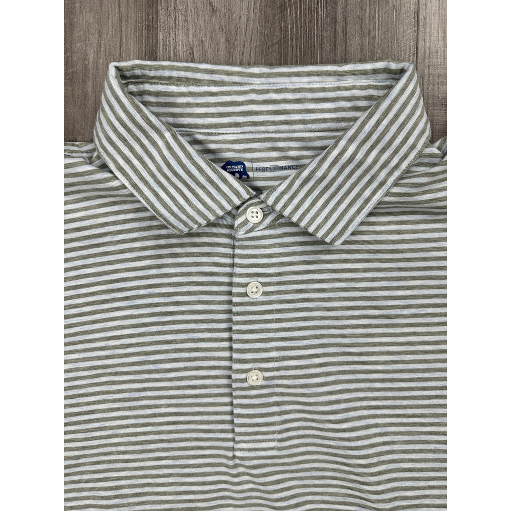 Onward Reserve Echo Stripe Short Sleeve Performance Polo — Size Large // Preowned