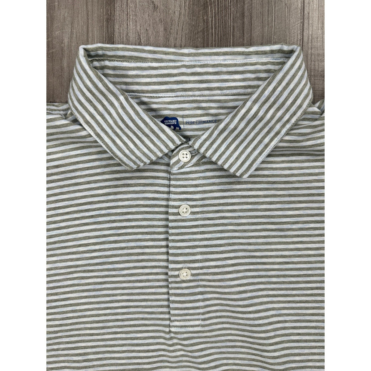 Onward Reserve Echo Stripe Short Sleeve Performance Polo — Size Large // Preowned