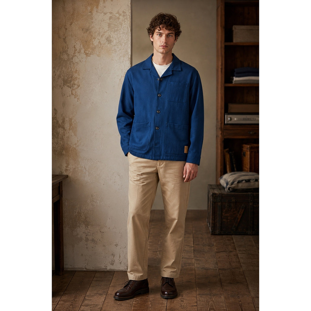 Scotch & Soda Texture Shirt Jacket in Insignia Blue — Size Medium