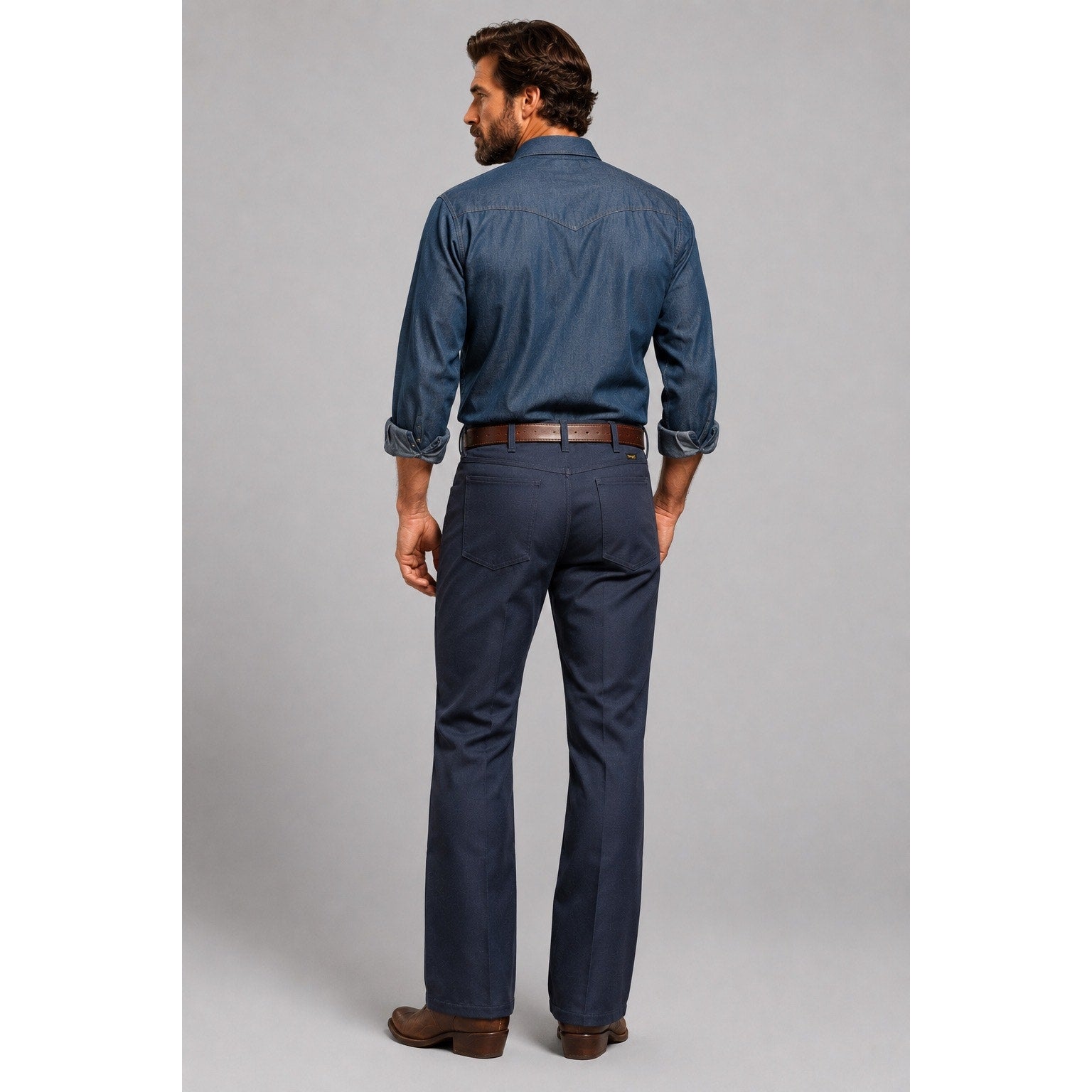 Wrangler Wrancher Dress Jean in Midnight Navy Bootcut — 48x32