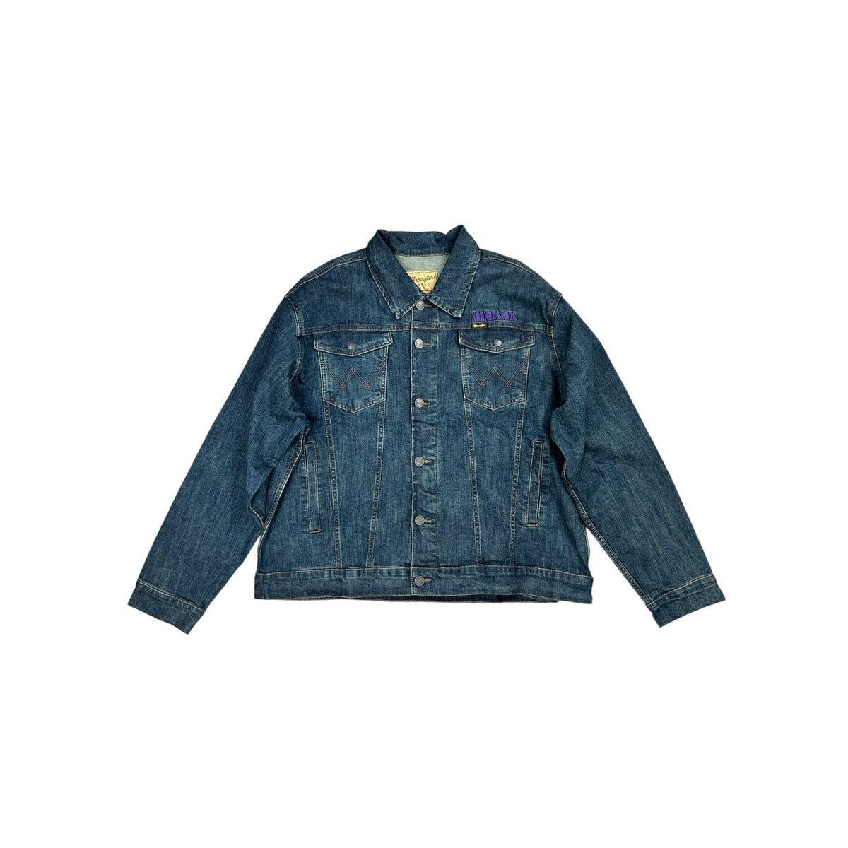 Wrangler Retro TCU Horned Frogs Unlined Stretch Denim Jacket — Size 2XL