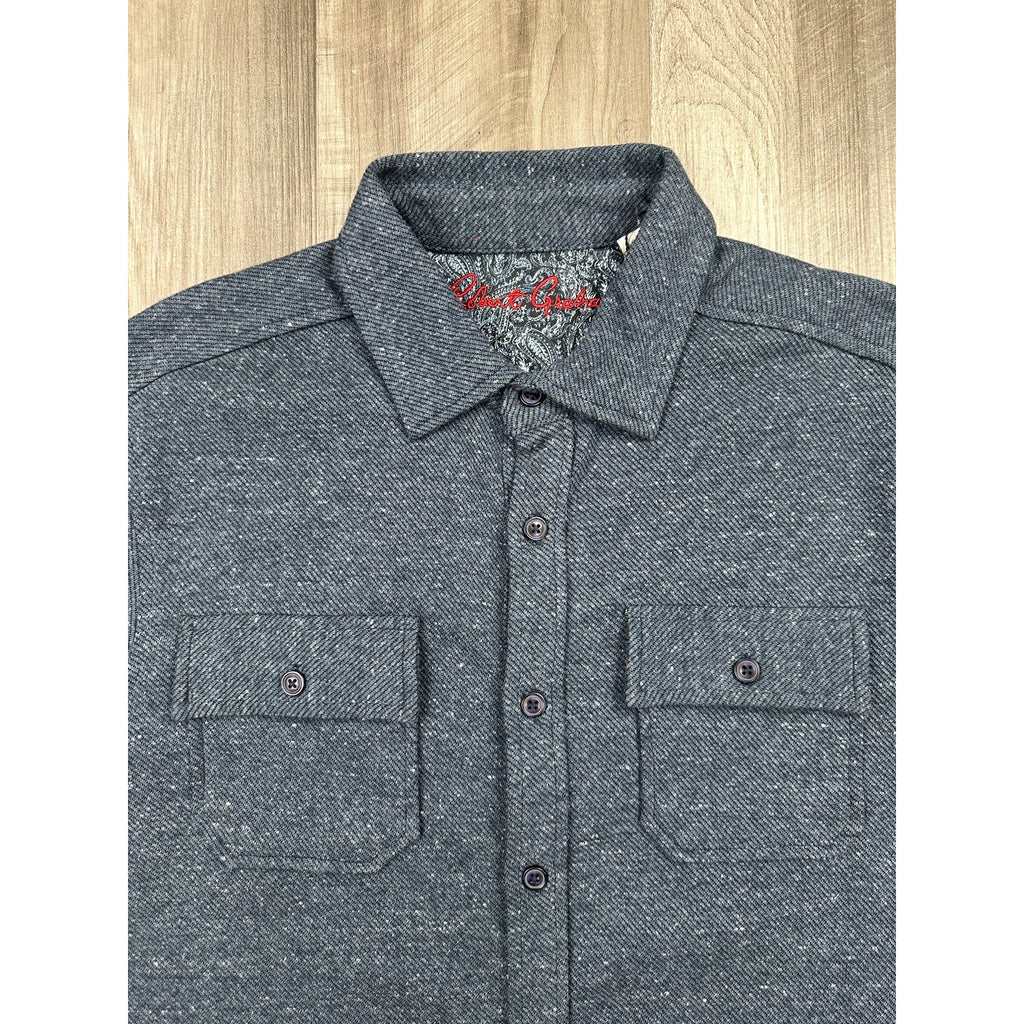 Robert Graham Vigano Knit Classic Fit Long Sleeve Over Shirt in Blue — Size Medium