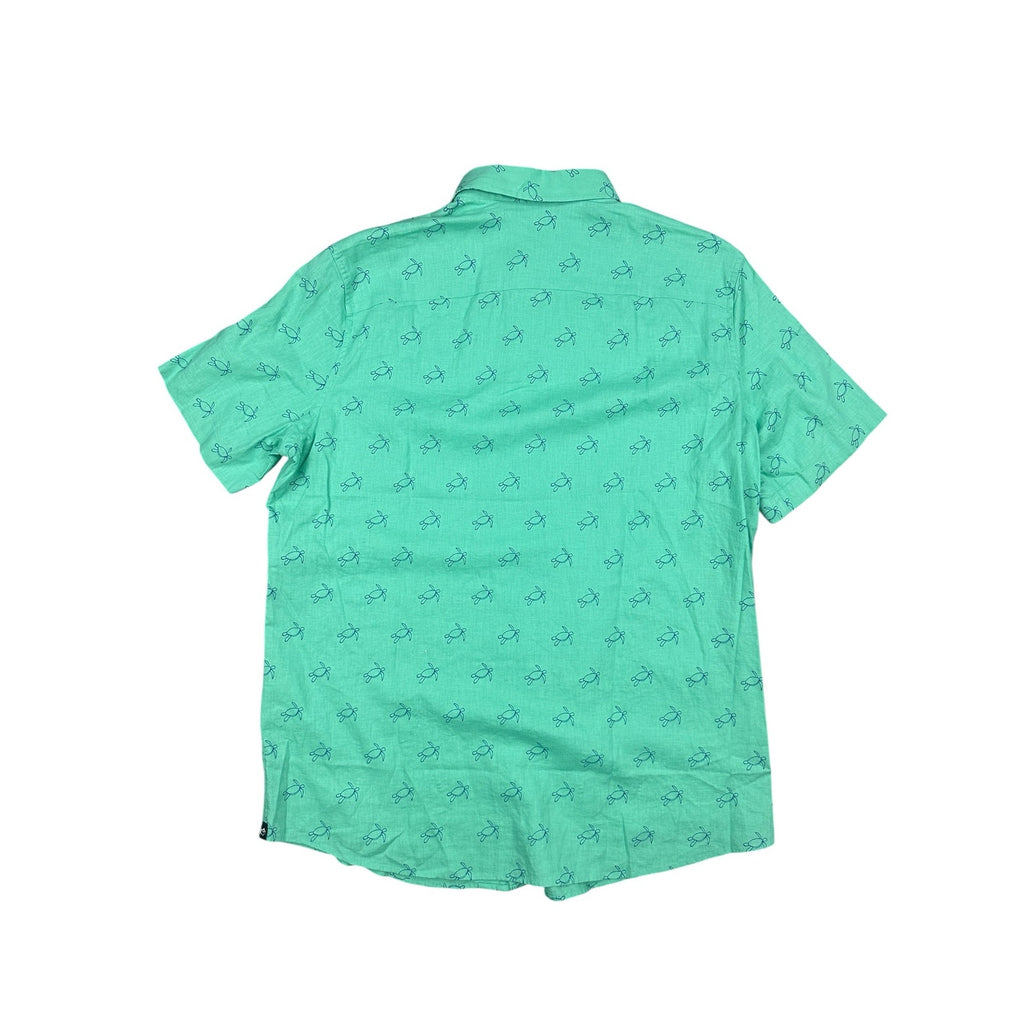Southern Tide Linen Blend Turtle Cove Short Sleeve Sport Button Down - Medium