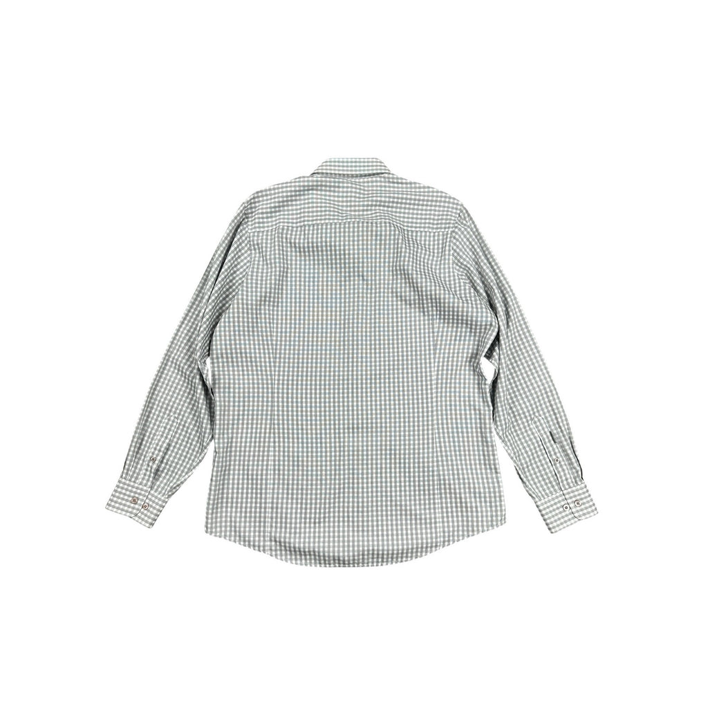 Antigua LSU Tigers Structure Checkered Long Sleeve Button Down in Gray White — Size Large // Preowned