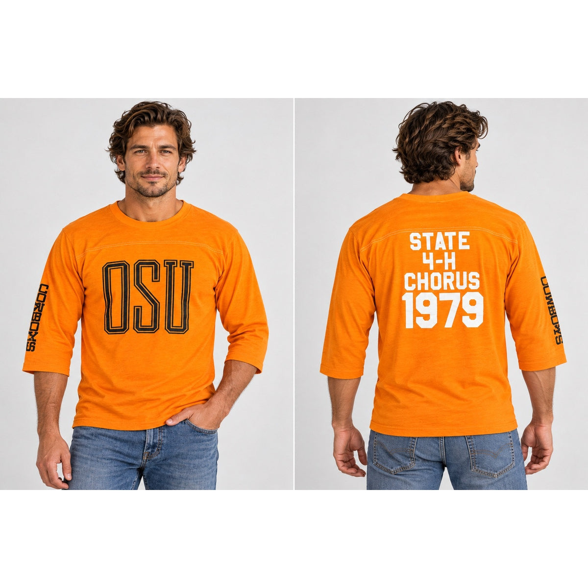 Artex Vintage Made in USA Oklahoma State Cowboys 1979 4-H Chorus 3/4 Sleeve Tee — Size Large // Preowned