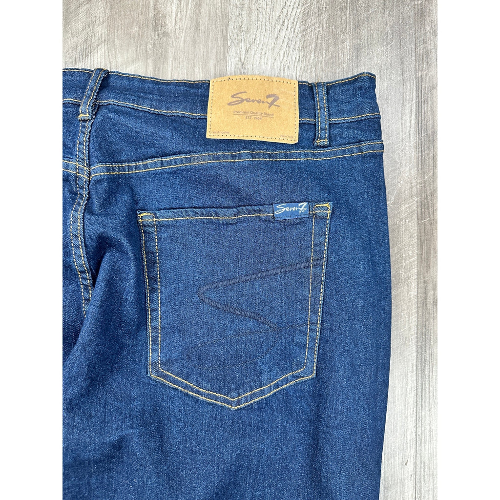 Seven7 Slim Straight Stretch Jean in Dark Rinse — Size 38x32