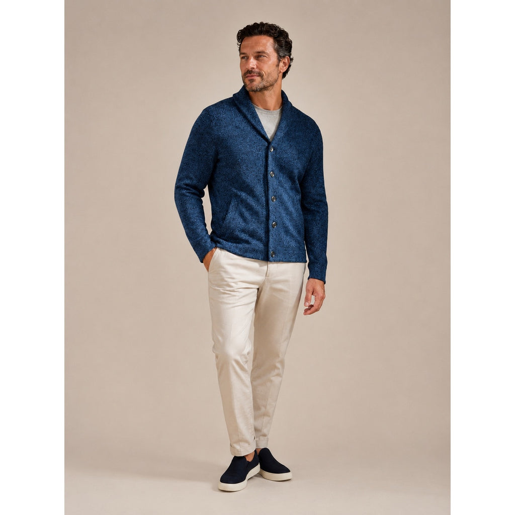 Tommy Bahama Granite Bay Shawl Cardigan in Blue Note — Size Medium