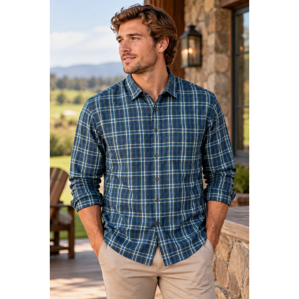 Peter Millar Performance Flannel Jolli Sport Long Sleeve Shirt — Size 2XL // Preowned
