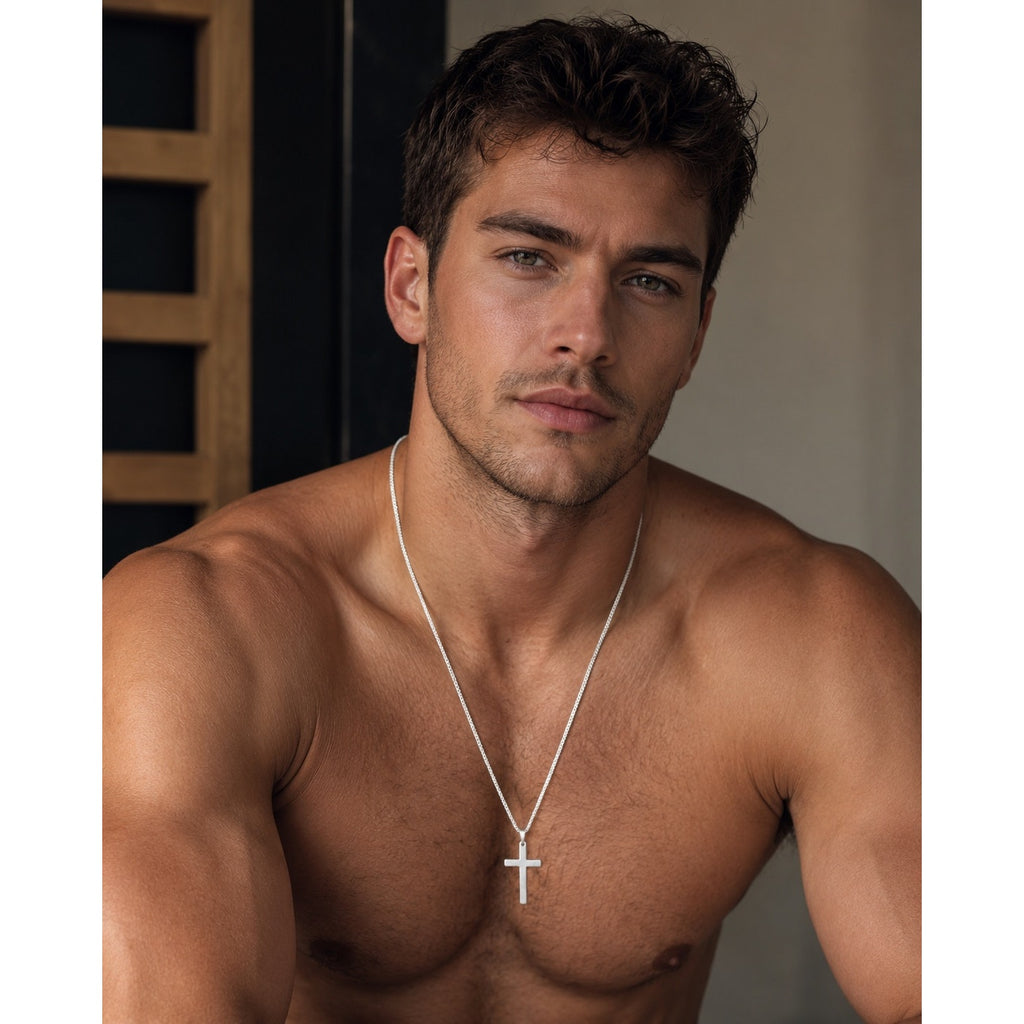 Andrew Christian Cross Necklace in Silver — One Size