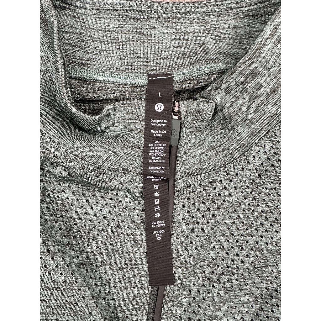 Lululemon Metal Vent Tech Half Zip Pullover in Heather Green — Size Large // Preowned