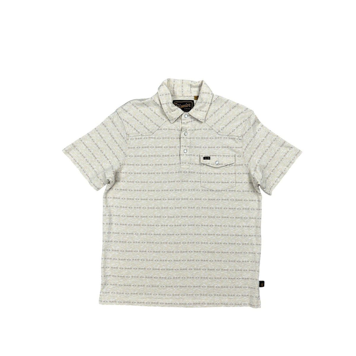 Howler Brothers Ranchero Jacquard Pearl Snap Polo — Size Medium // Preowned