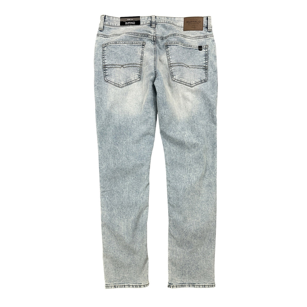 Buffalo David Bitton Ash Slim Stretch Jeans in Bleached and Blasted — Size 34x32
