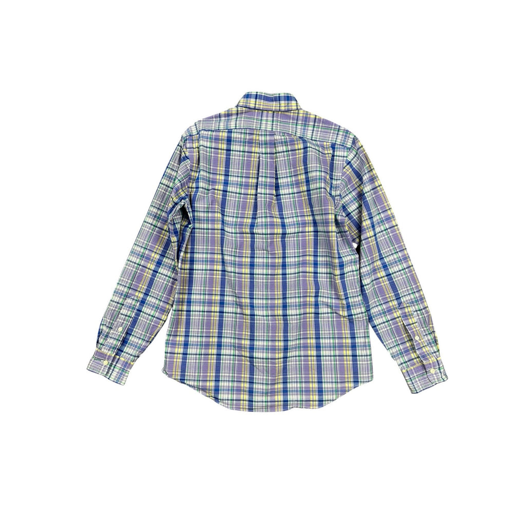 Polo Ralph Lauren Classic Fit Plaid Long Sleeve Button Down in Purple Blue Yellow Green White — Size Small // Preowned