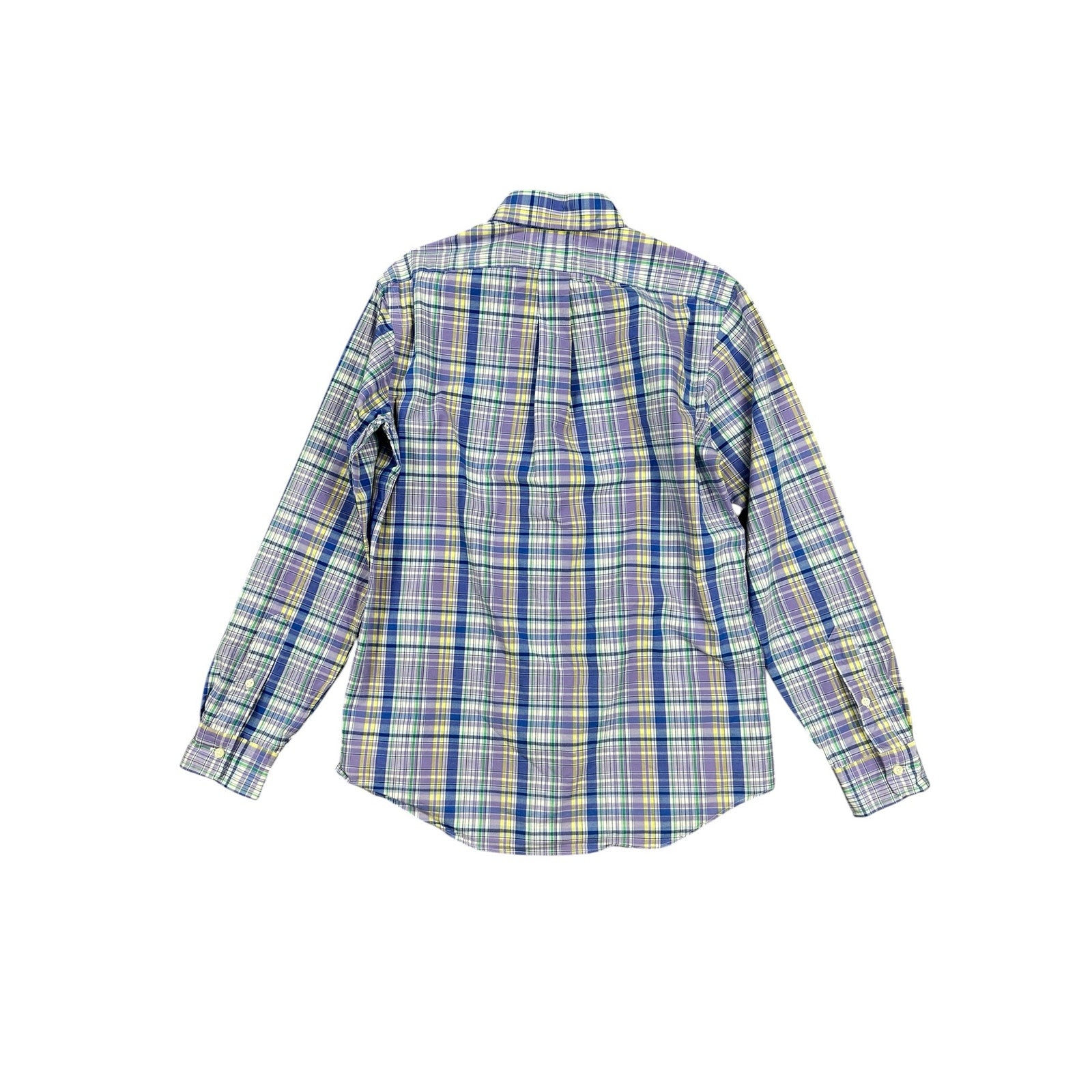 Polo Ralph Lauren Classic Fit Plaid Long Sleeve Button Down in Purple Blue Yellow Green White — Size Small // Preowned