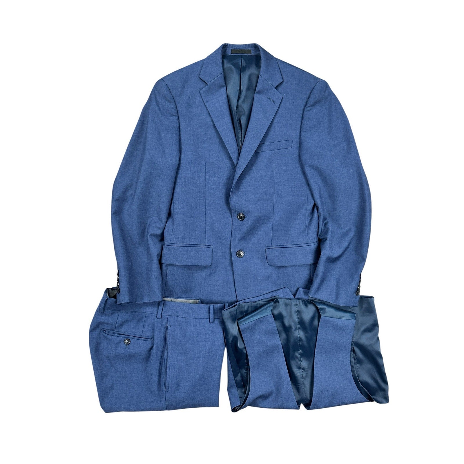 Calvin Klein X Slim Fit Stretch Three Piece Suit in Dark Blue Navy — Size 38R // Preowned