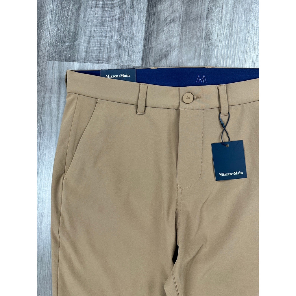 Mizzen+Main Helmsman Performance Slim Fit Chino Pants in Mocha — Size 30x30