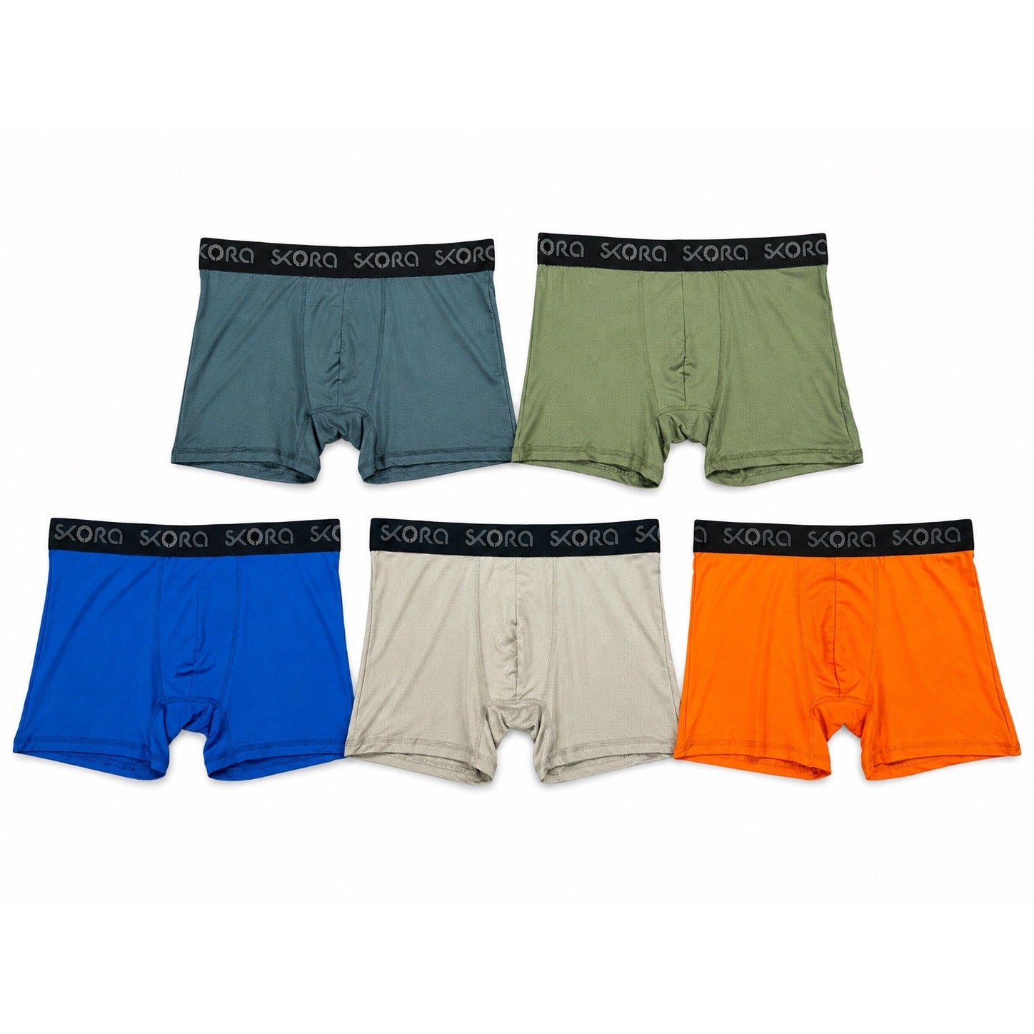 Skora Run Real Performance Mesh 6-Inch Boxer Briefs 5-Pack — Size Large