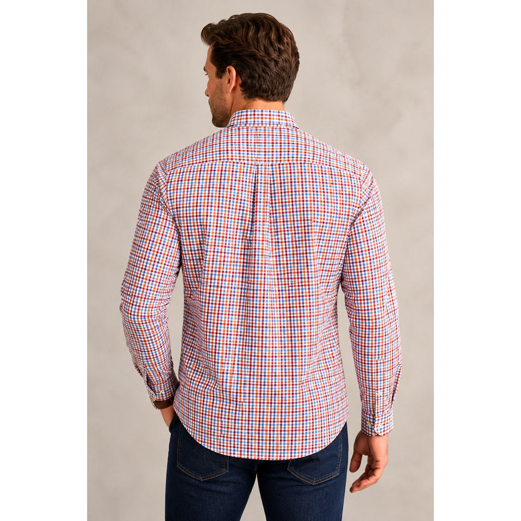 Robert Talbott Caramel Checkered Long Sleeve Button Down - Medium