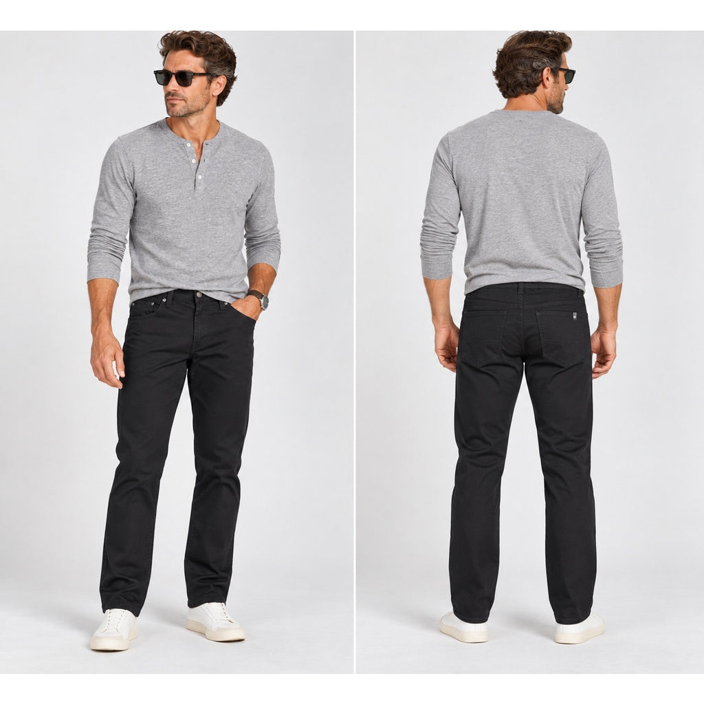 Buffalo David Bitton Straight Six Black Chino Jeans — Size 33x30