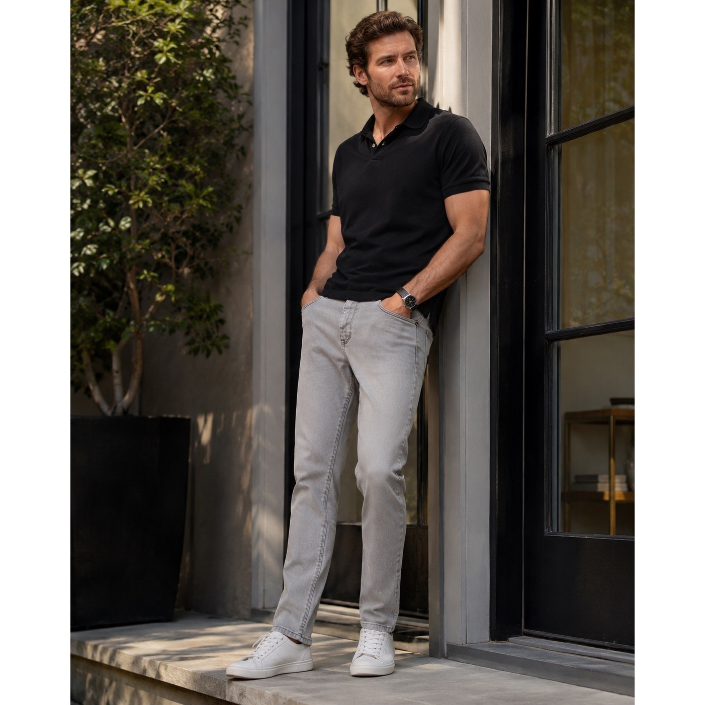 Mott & Bow Slim Mercer Jeans in Gray — Size 34x30 // Preowned