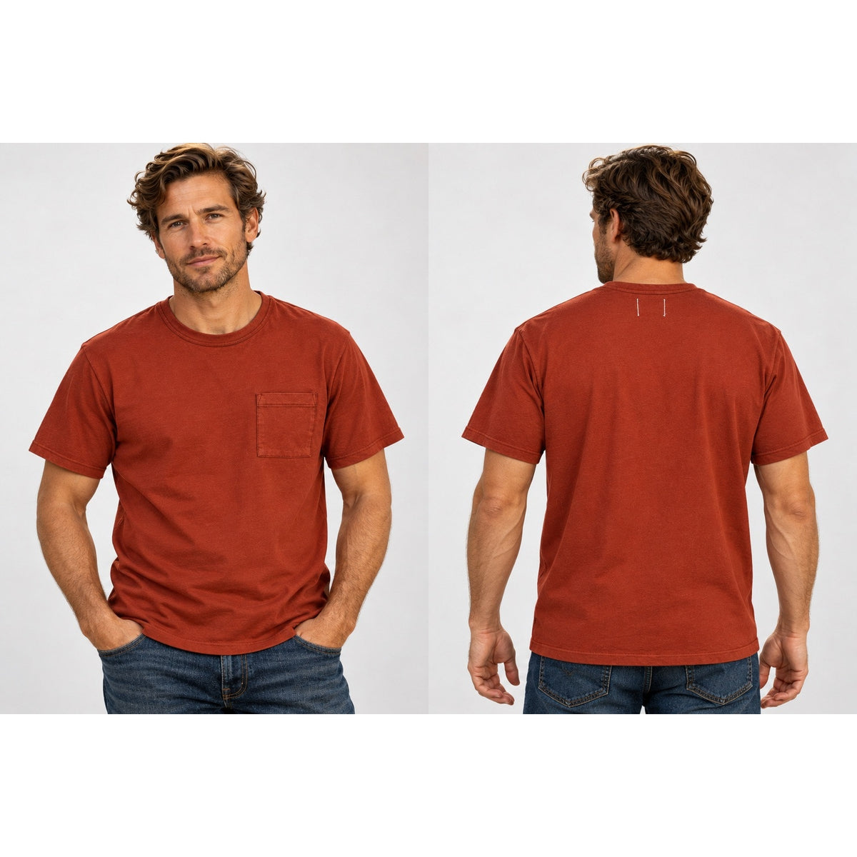 Dehen Knitting Co. Made in USA Heavy Duty Single Pocket Tee — Size 2XL // Preowned