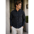 Mizzen+Main Leeward Collection Solid Trim Fit Long Sleeve Shirt in Black — Size Large // Preowned