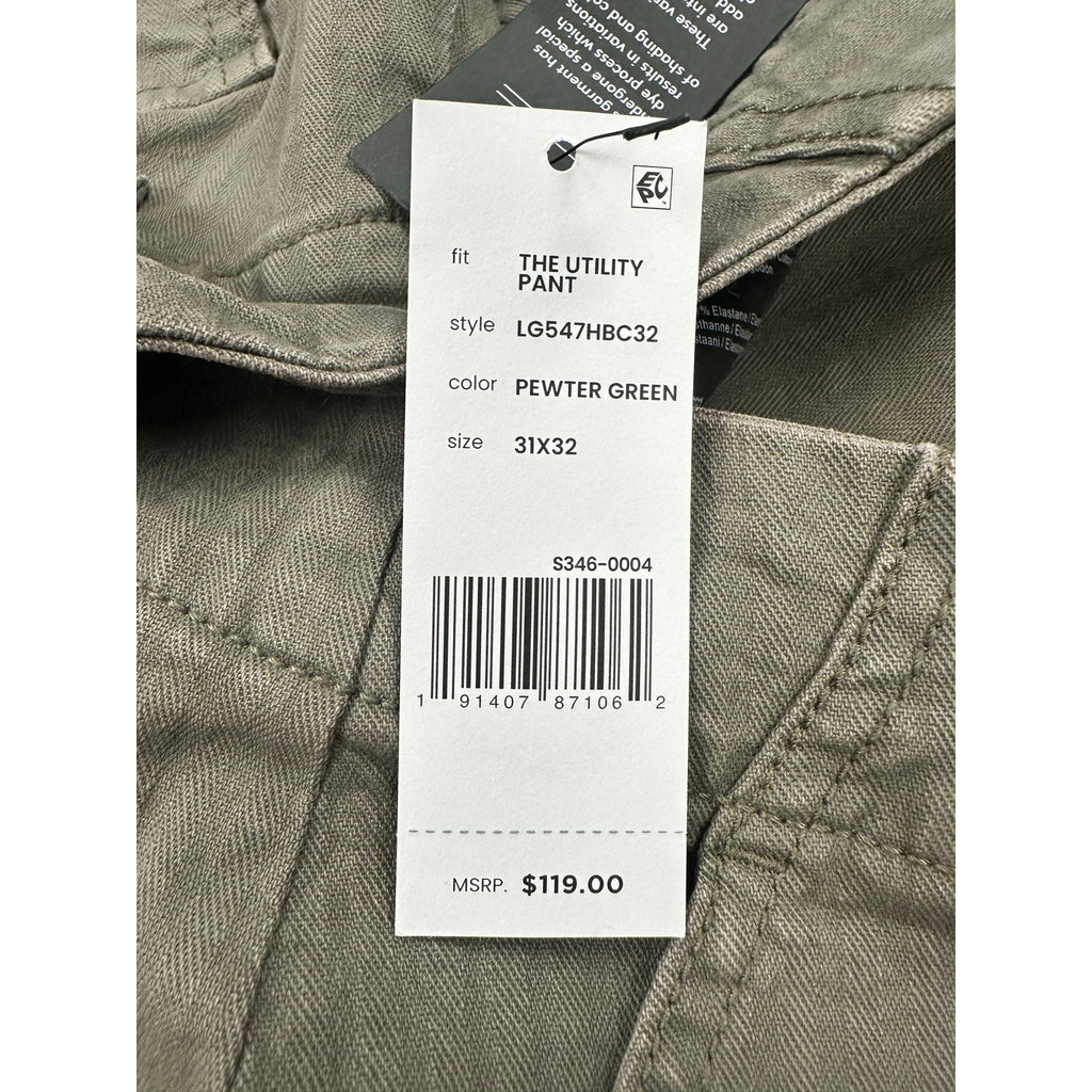 Liverpool Los Angeles The Utility Pant in Pewter Green — Size 31x32