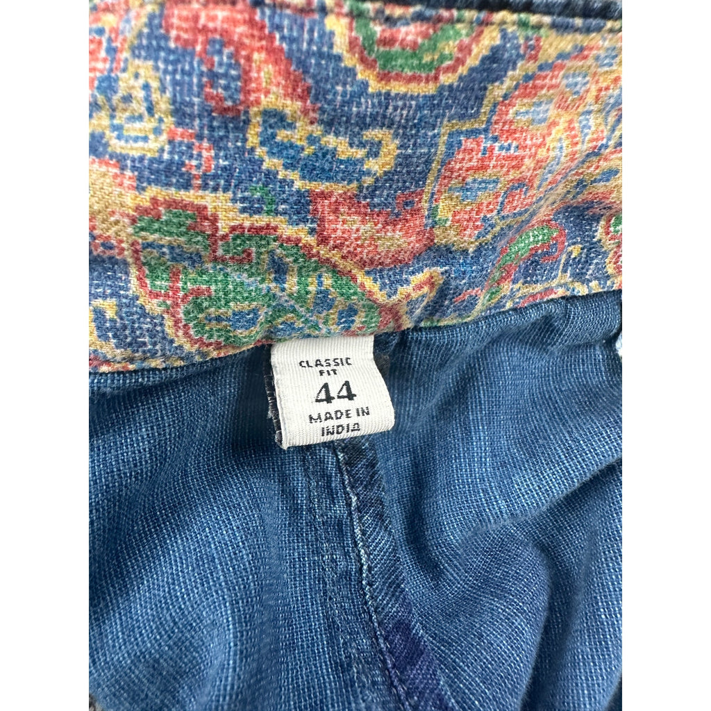 Robert Graham Floral Cotton Classic Fit Shorts in Blue and Navy — Size 44 // Preowned